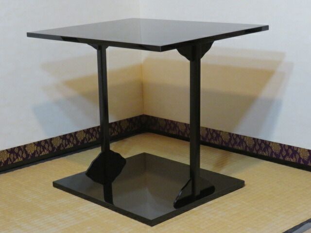 五月◆特売品 山中塗 戸塚富悦作 而妙斎好写 黒真塗四方棚 税込