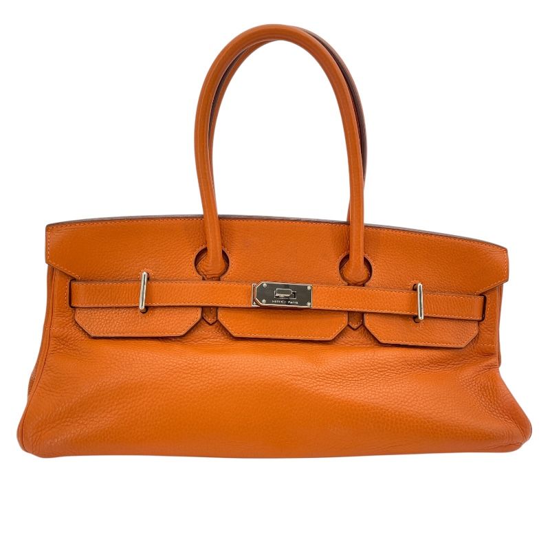 エルメス HERMES ショルダーバーキン □J刻 オレンジ SV金具