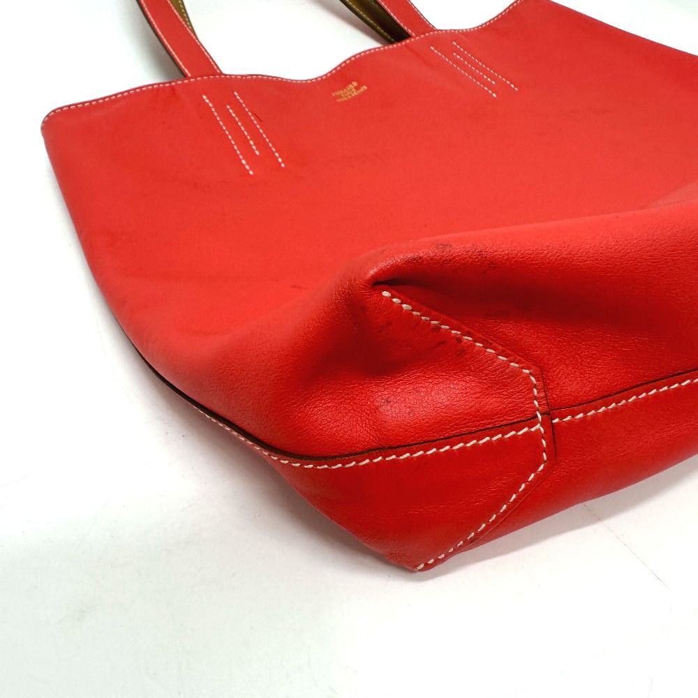 HERMES エルメス トートバッグ リバーシブル レザー ベージュ/ピンク 
