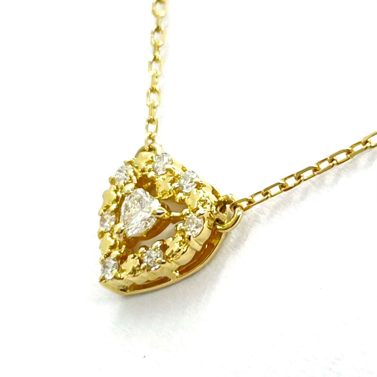 AHKAH / アーカー プリンセスハート ダイヤネックレス K18YG 0.14ct