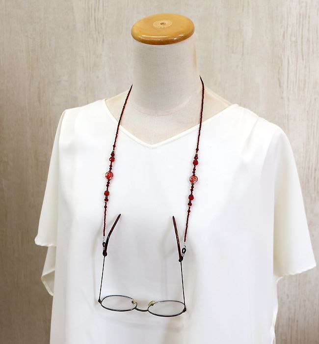 和風 とんぼ玉 メガネチェーン レディース 眼鏡チェーン グラスコード