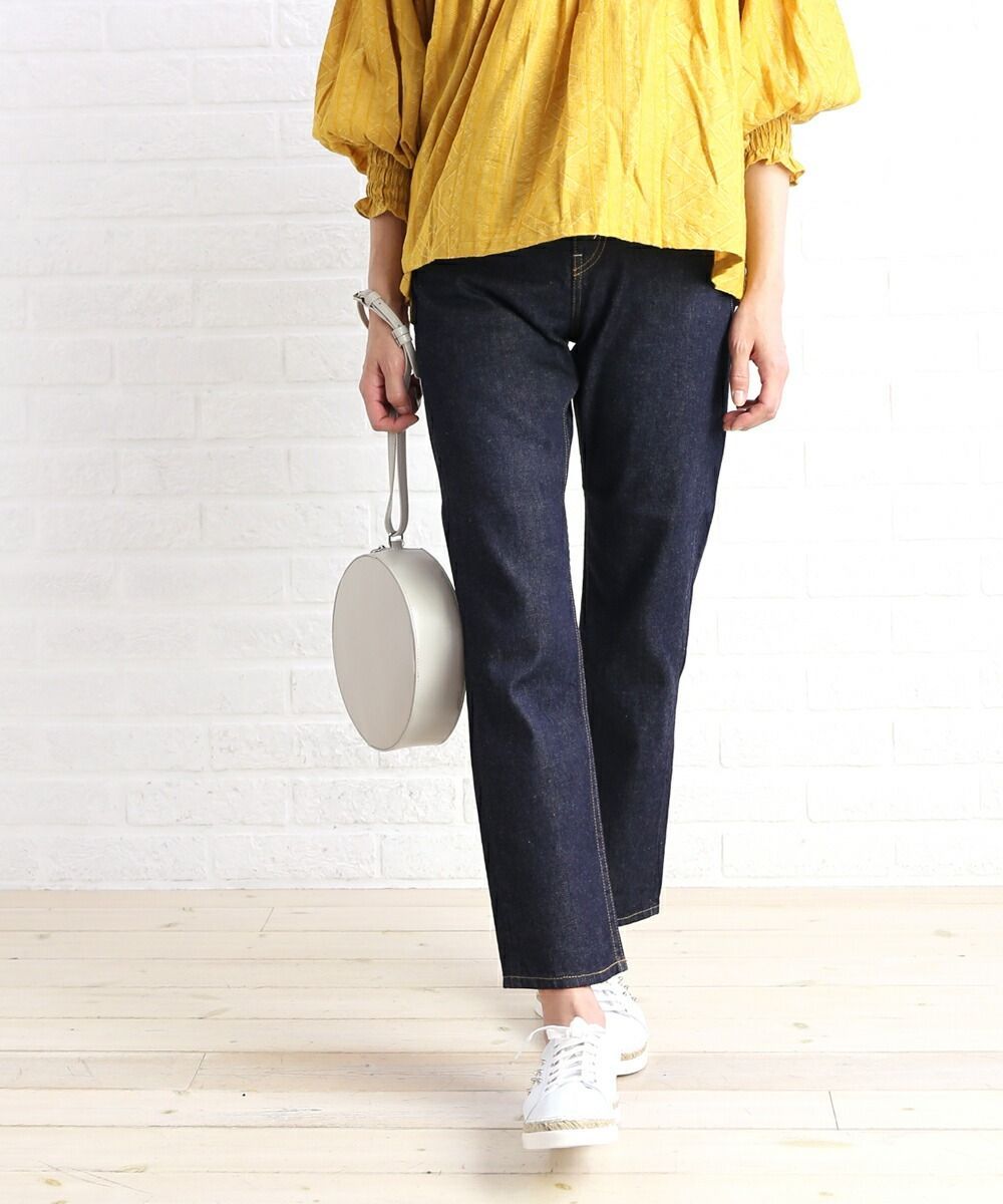 サージ SERGE de bleu コットン ハイウエスト テーパード デニムパンツ ドライ デニム outlet 18A-DRY-02P-2701802 レディース ◎