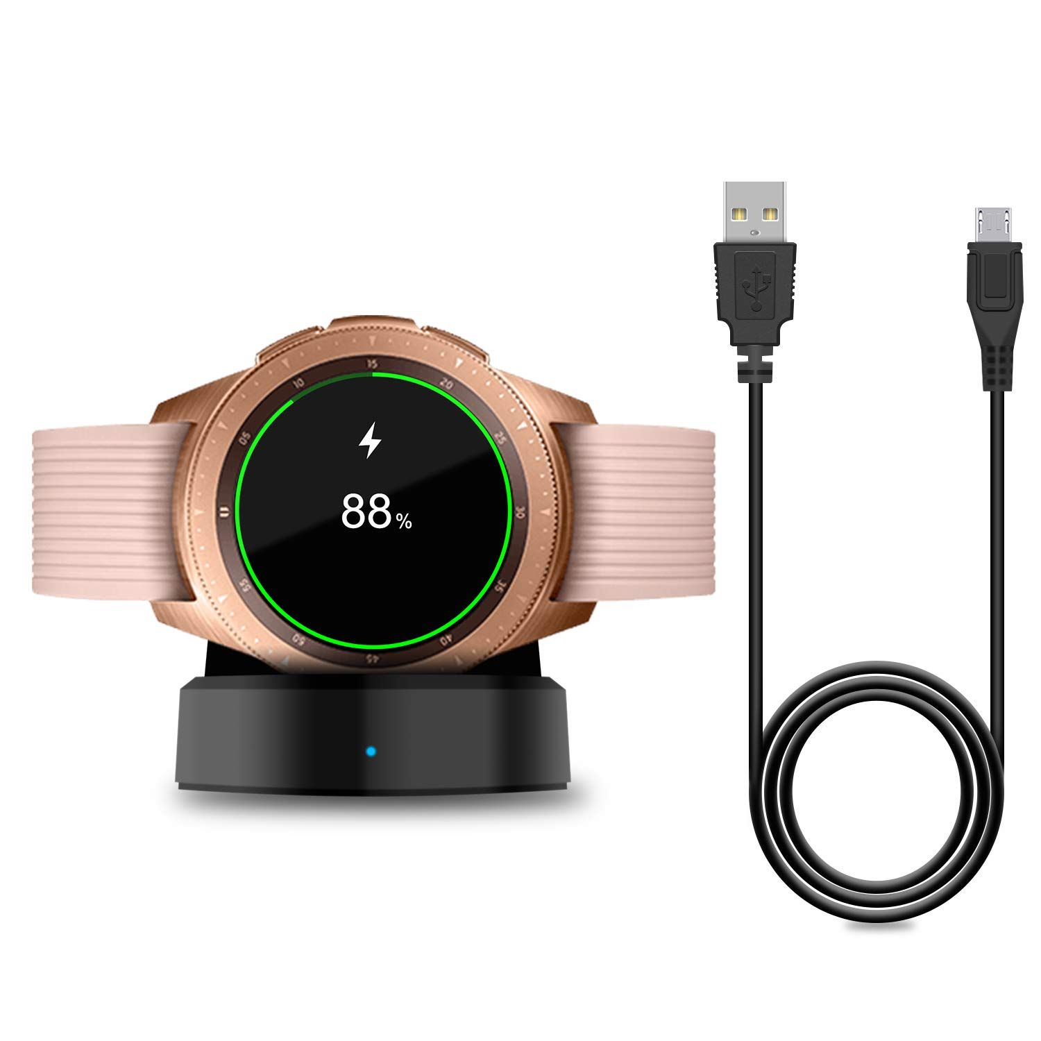 充電器 Samsung Galaxy Watch 42mm/46mm対応 アップグレード充電クレードルドック Galaxy Watch SM-R800/R810/R815スマートウォッチ充電器(アクティブ用ではありません) ブラック [ブラック]