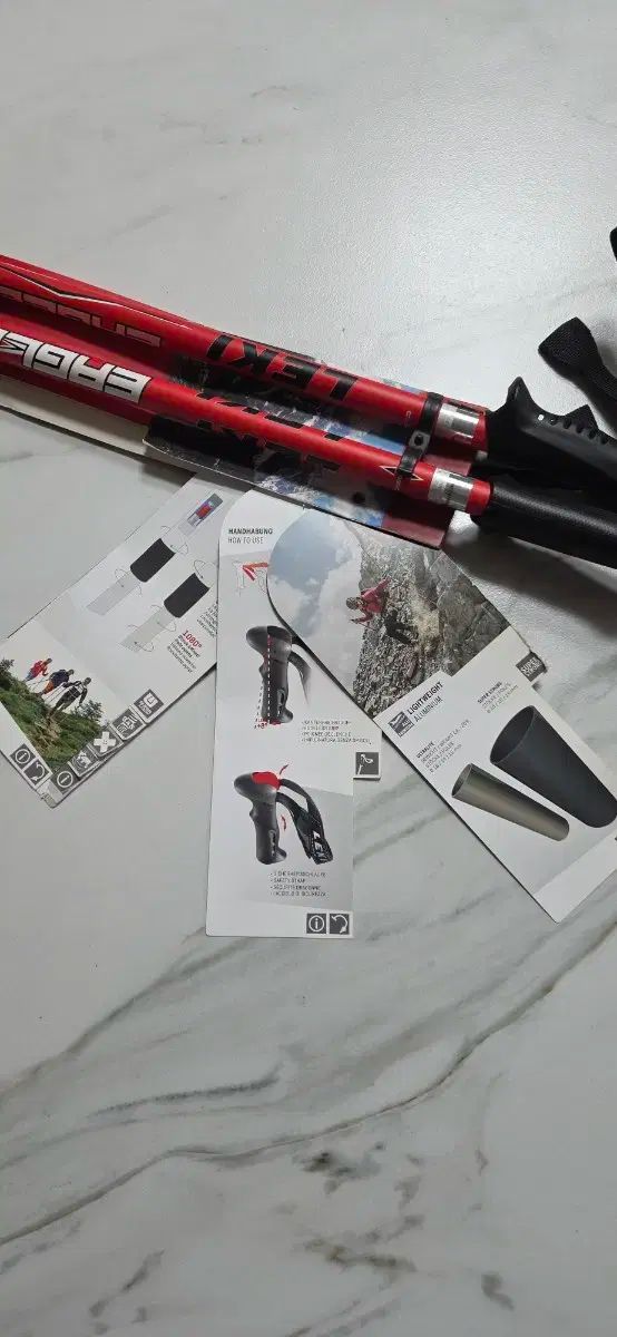 レキ 登山 ステッキ EDGE VARIO レッド