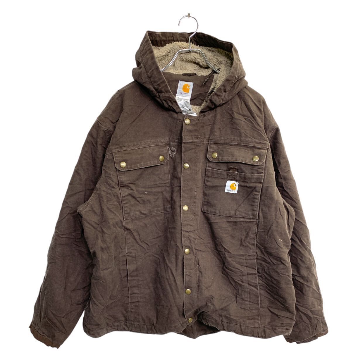 Carhartt バートレットジャケット XLサイズ カーハート 裏ボア ダークブラウン 古着卸 アメリカ仕入 t2412-3258