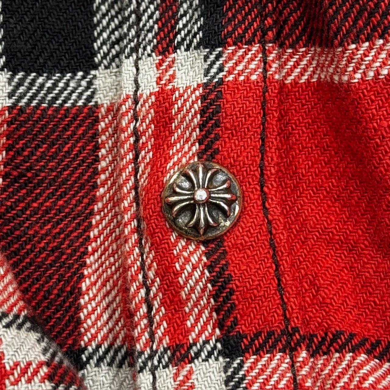 CHROME HEARTS クロスボールフランネルチェックシャツ 柄シャツ