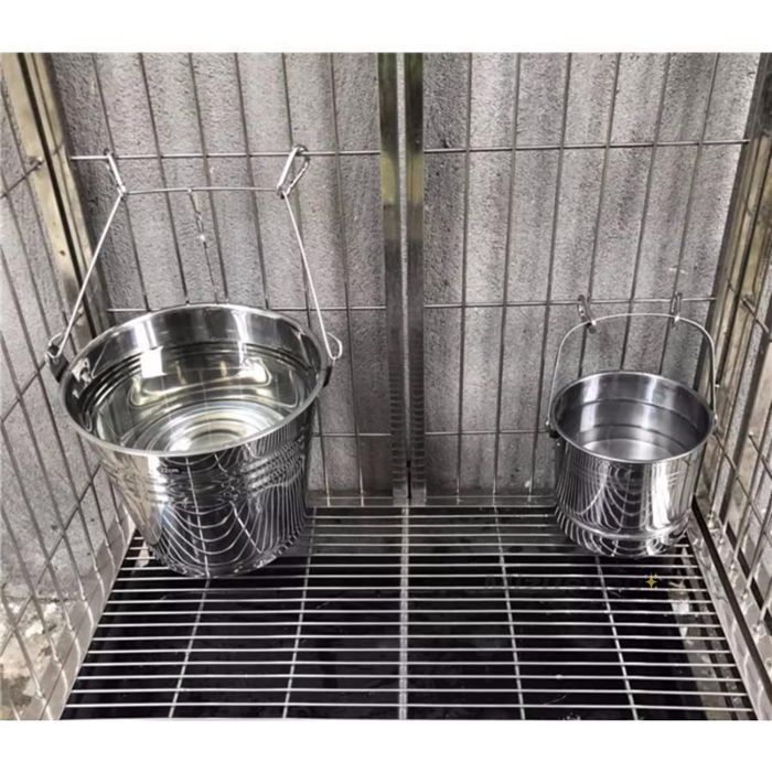 ペット用飲用噴水、犬 水飲み 、犬 水飲み皿 外、ペット 水飲み器、ペット 水飲み、ステンレス鋼の飲用バケツをぶら下げ犬のケ J4EW914