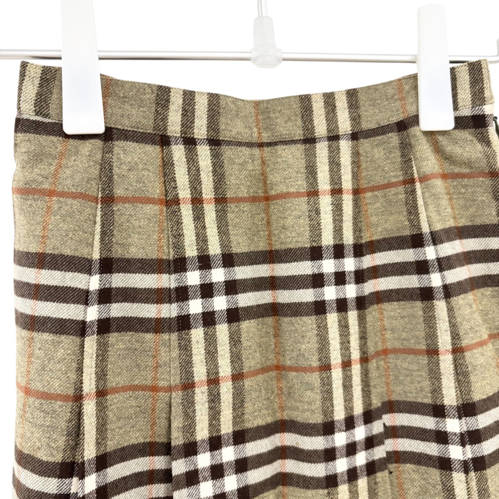 Z1559 BURBERRY バーバリー ウール ノバチェック柄プリーツスカート