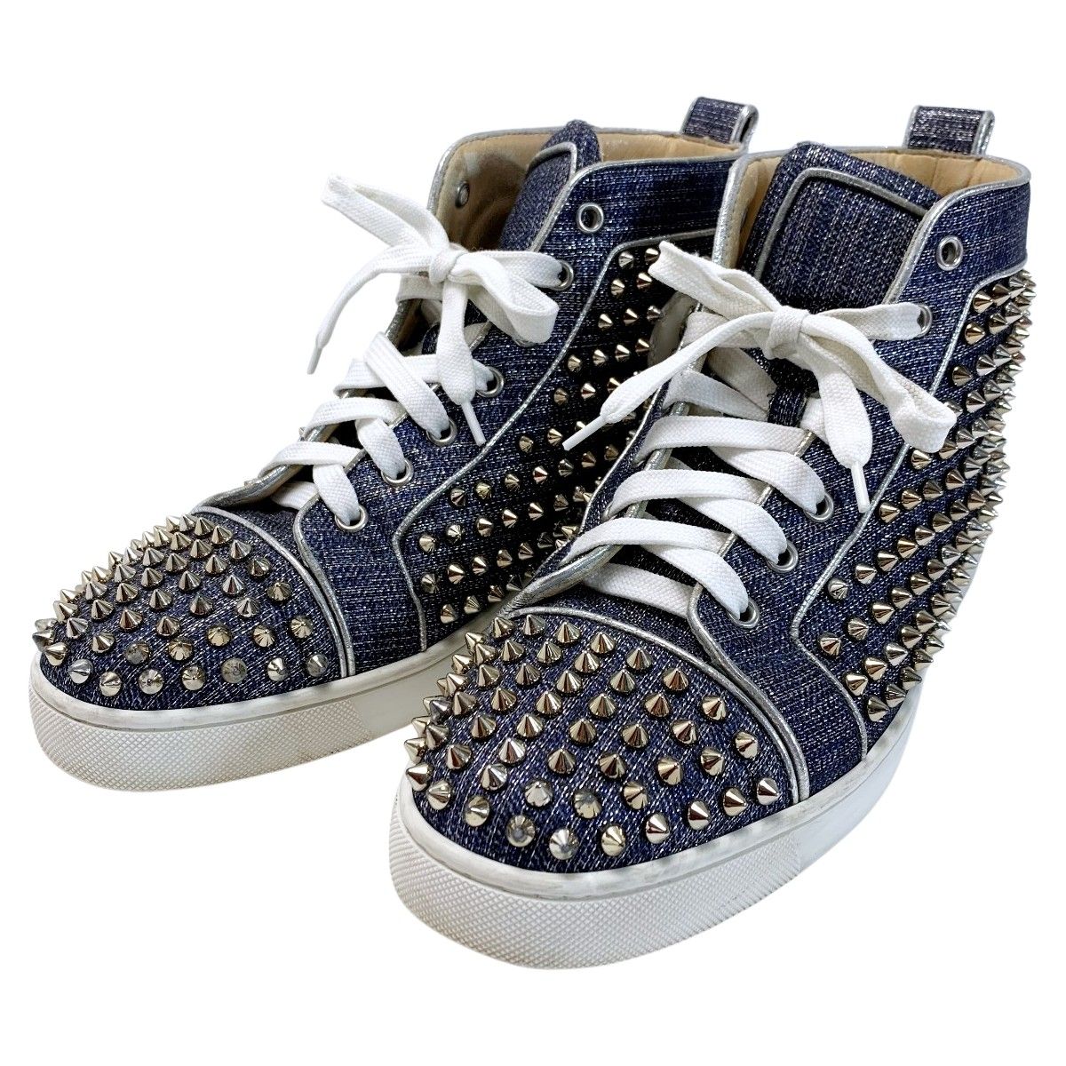 Christian Louboutin クリスチャンルブタン スタッズ デニム ブルー 