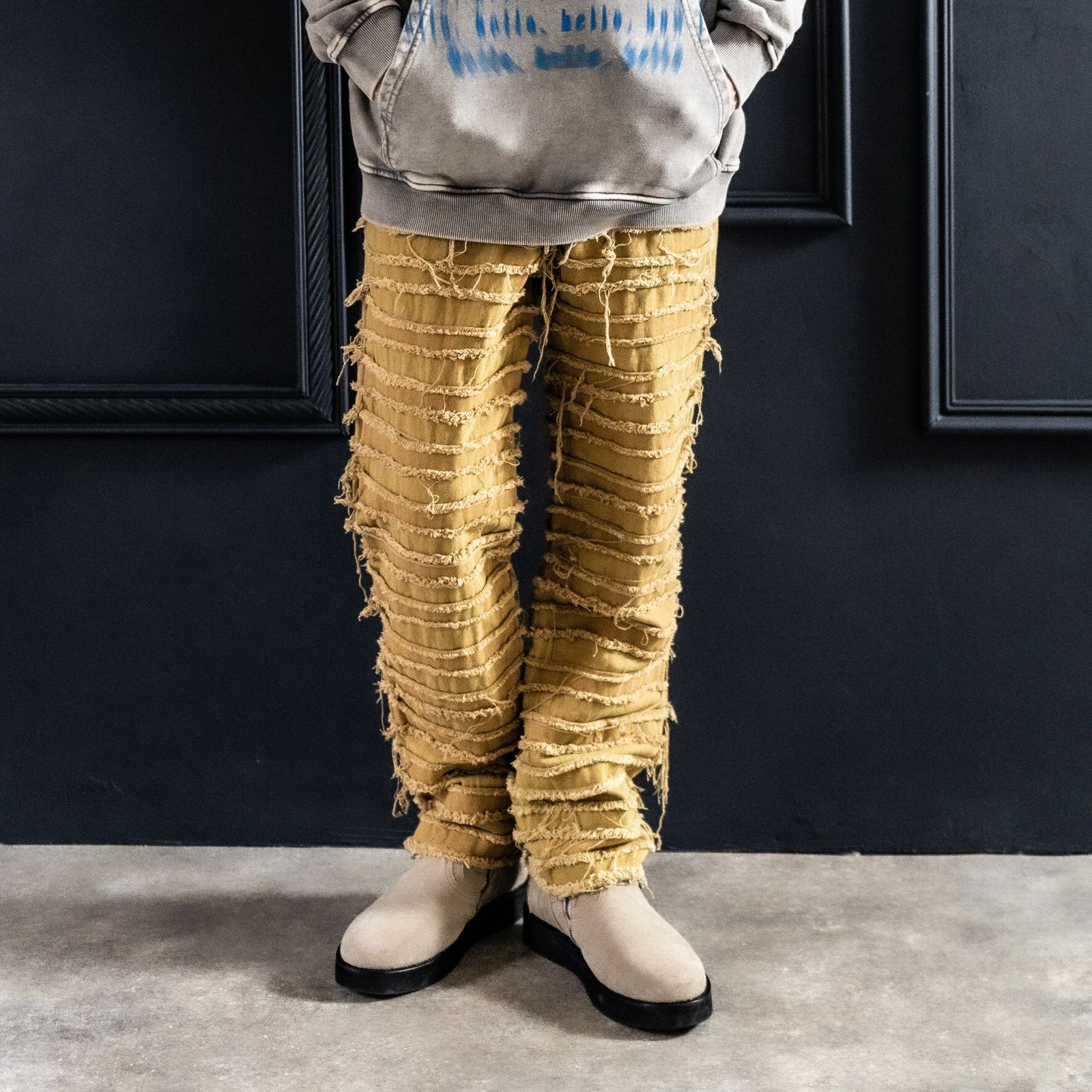 A GOOD BAD INFLUENCE DISTRESSED LINE DENIM JEAN ダメージ加工