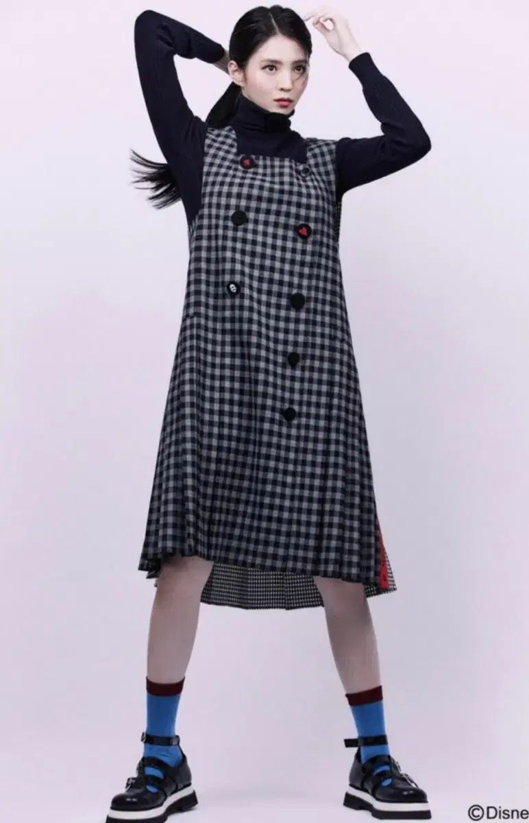 LUCKY CHOUETTE ラッキーシュエトゥ エリス チェック ワンピース 36