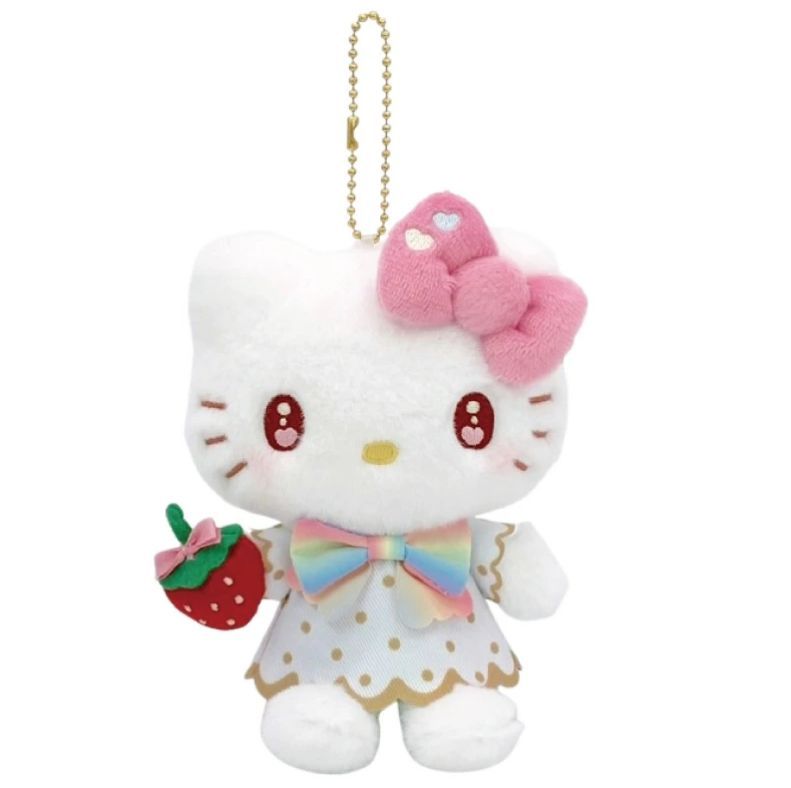 サンリオ　いちご新聞50周年　ハローキティ　ぬいぐるみ　キーホルダー　マスコット サンリオ キャラクターズ 50th アニバーサリー いちご新聞 ハロー