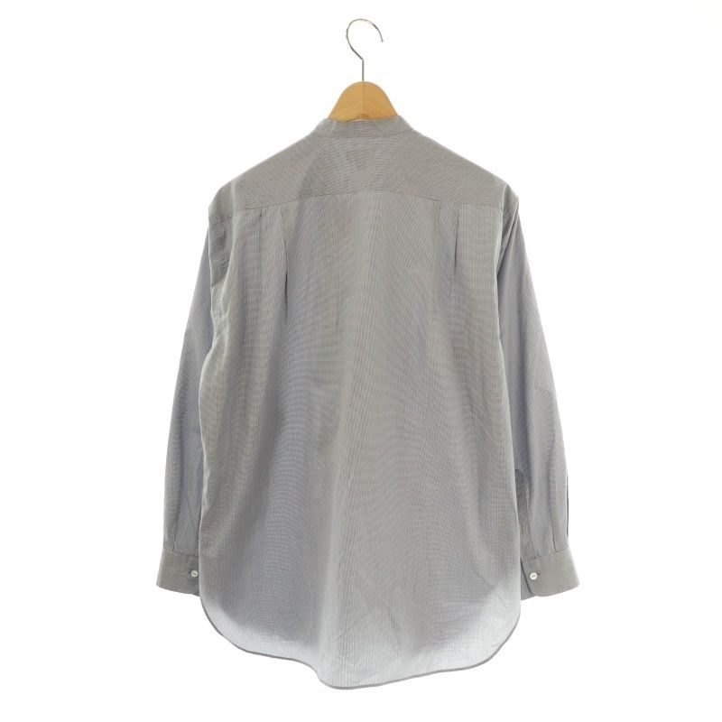 Drawer コットンチェックフリルシャツ36 ドゥロワー Drawer コットンチェックスタンドフリルシャツ