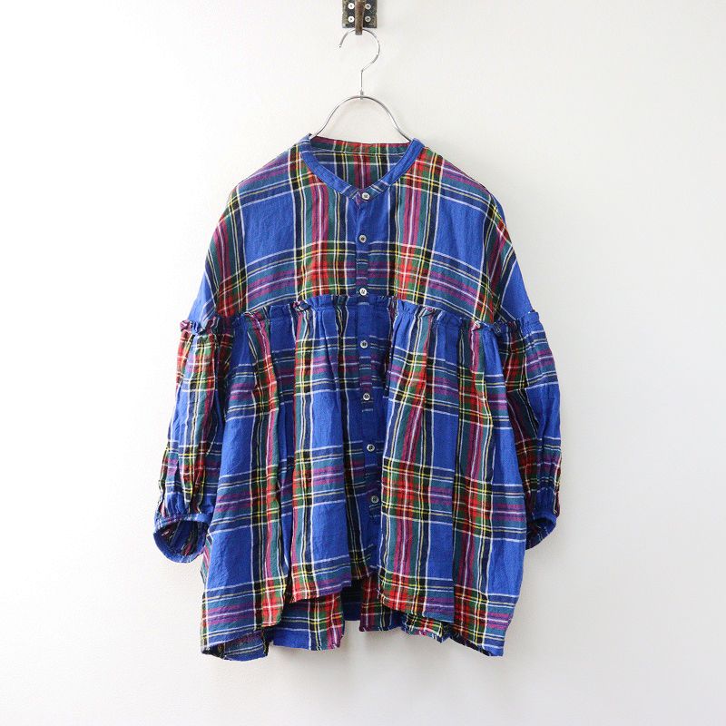 アンティーク ベルギーフルーツバスケット色糸刺繍クロス ドアカーテン