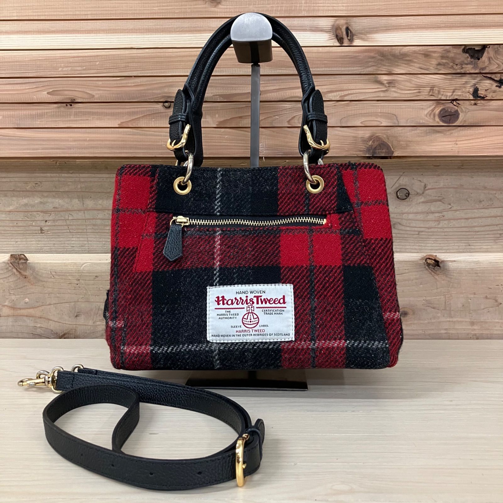 A52 HARRIS TWEED Samantha Thavasa 2WAY チェック柄 ハンドバッグ 