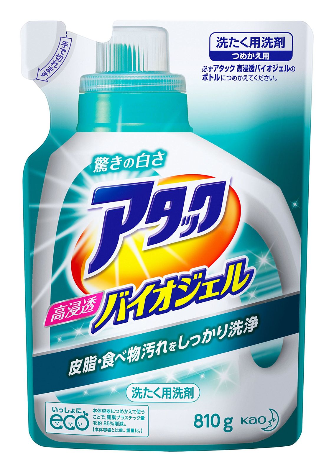 アタック　バイオジェル　詰め替え用　770g×７袋 Amazon | アタック 洗濯洗剤 液体 高浸透バイオジェル 詰め替え