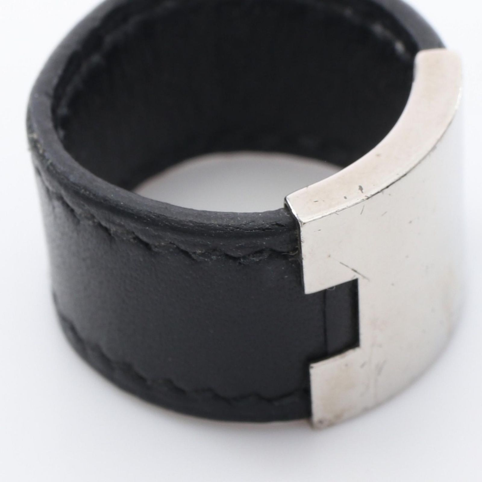 エルメス HERMES リング・指輪 ルーリー BLK レザー ステンレス 