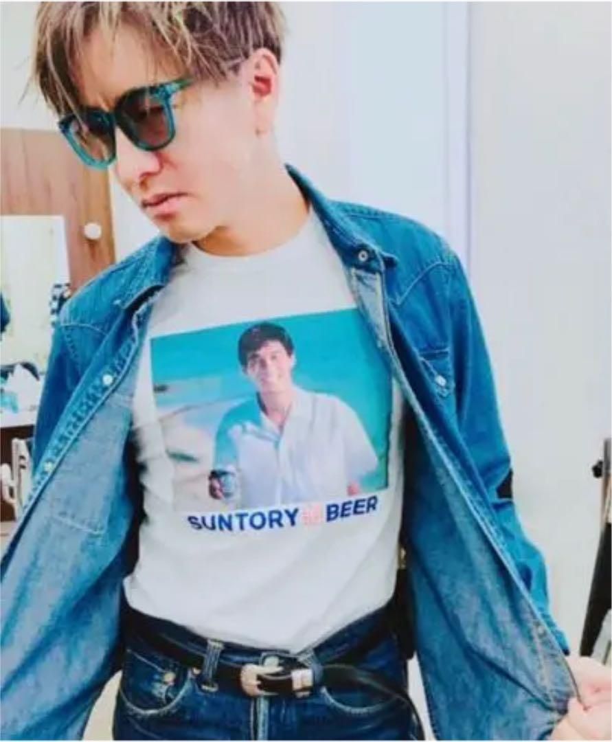 80s ヴィンテージ 明石家さんま x SUNTORY｜サントリー フォト T