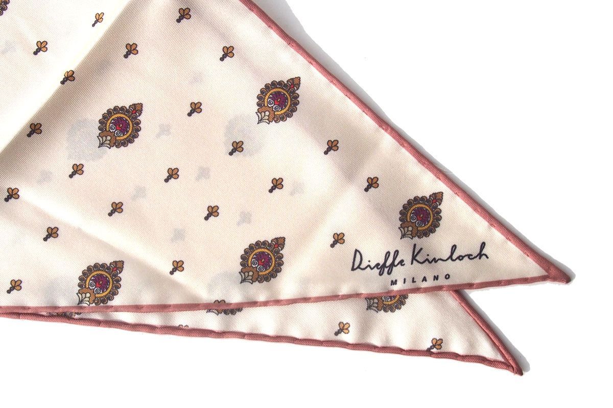 ｜ ｜キンロック｜Dieffe Kinloch｜小紋柄プリントシルク トライアングル スカーフ