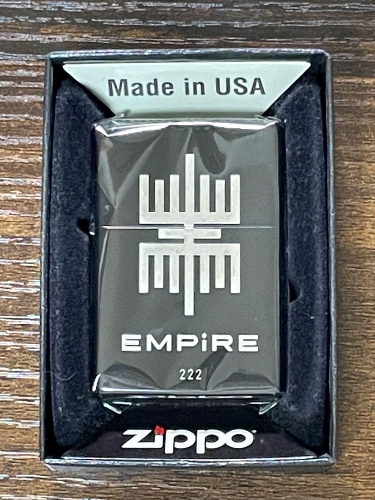 zippo EMPiRE 希少 ゾロ目 NO.222 BLACK 前面加工品 2018年製 