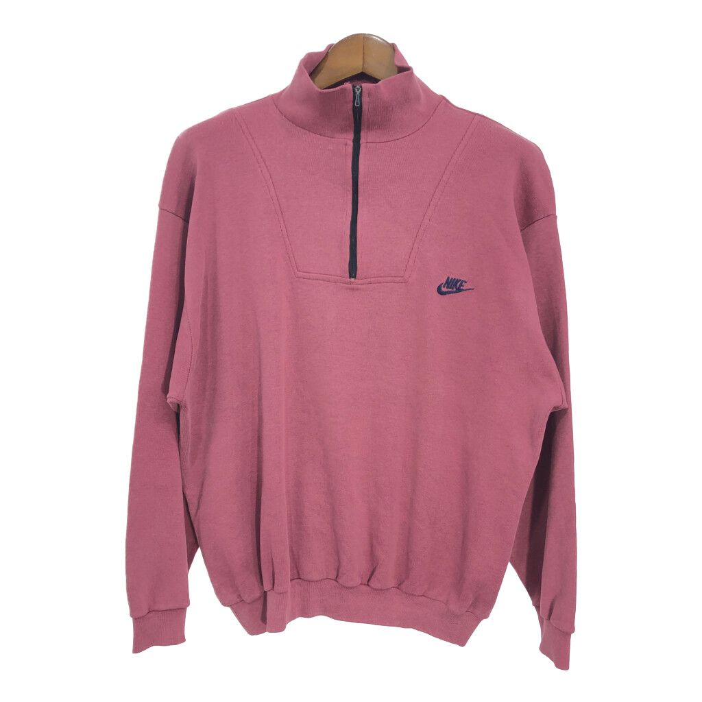 NIKE ナイキ ハーフジップ スウェット スポーツ ワンポイントロゴ ピンク (メンズ XXL相当) 中古 古着 S1788