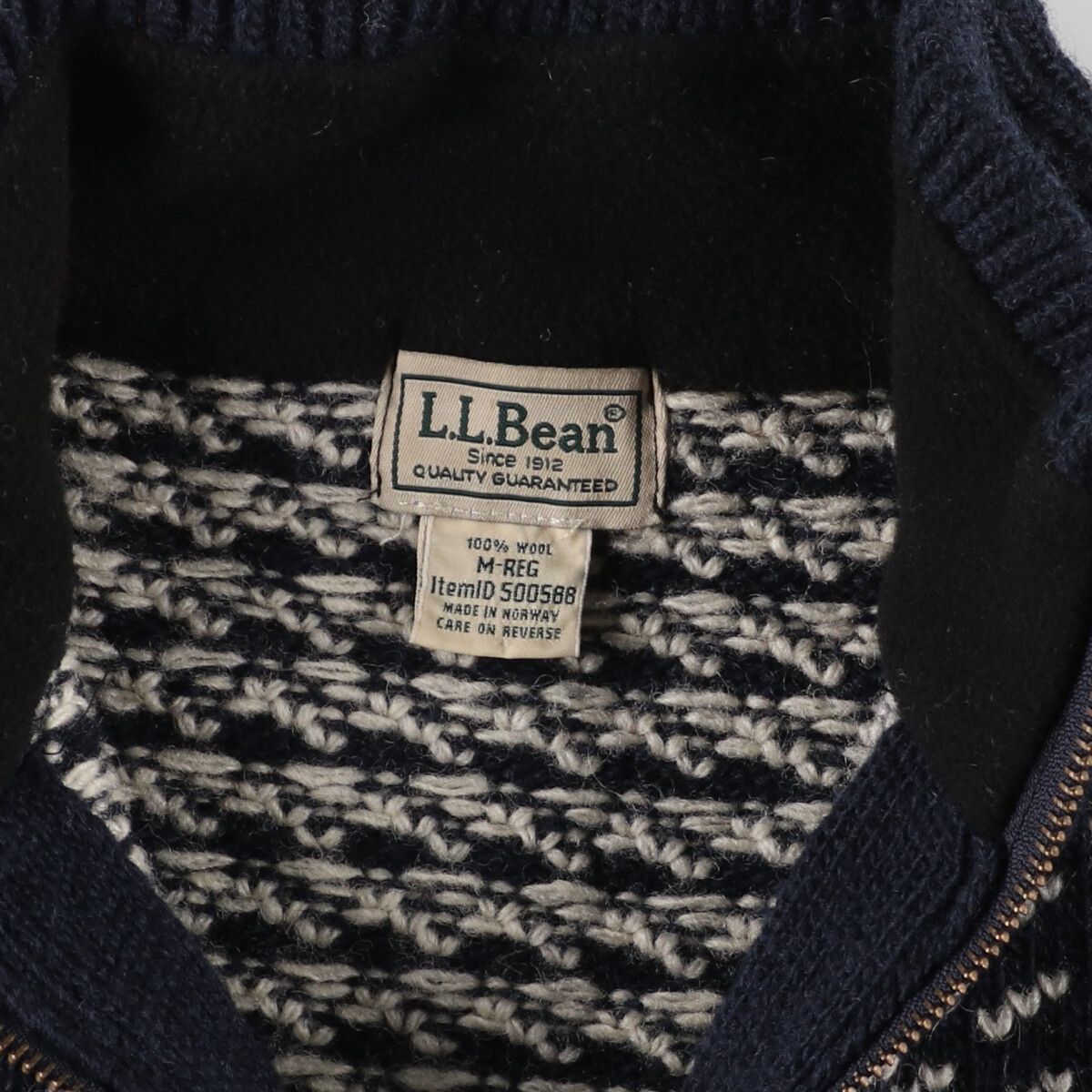 古着 00年代 エルエルビーン L.L.Bean 総柄 バーズアイ柄 ウールニット 