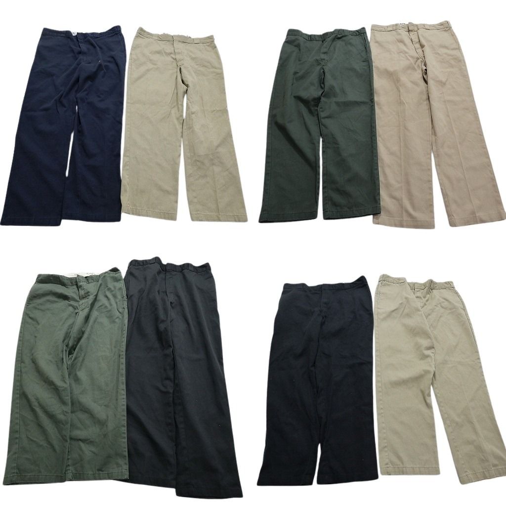 古着卸 ディッキーズ Dickies 874 ワーク パンツ 8枚セット メンズ 40 チノパン ワイドパンツ ブラック 古着 NA5490