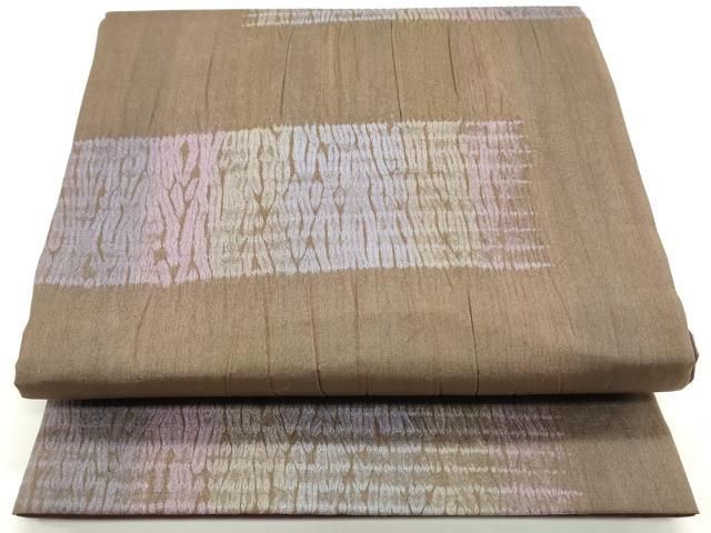 平和屋着物●全通柄袋帯　杢目絞り　抽象文様　正絹　逸品　未使用　DAAV9323ob 平和屋着物○全通柄袋帯 杢目絞り 抽象文様 正絹 逸品 未