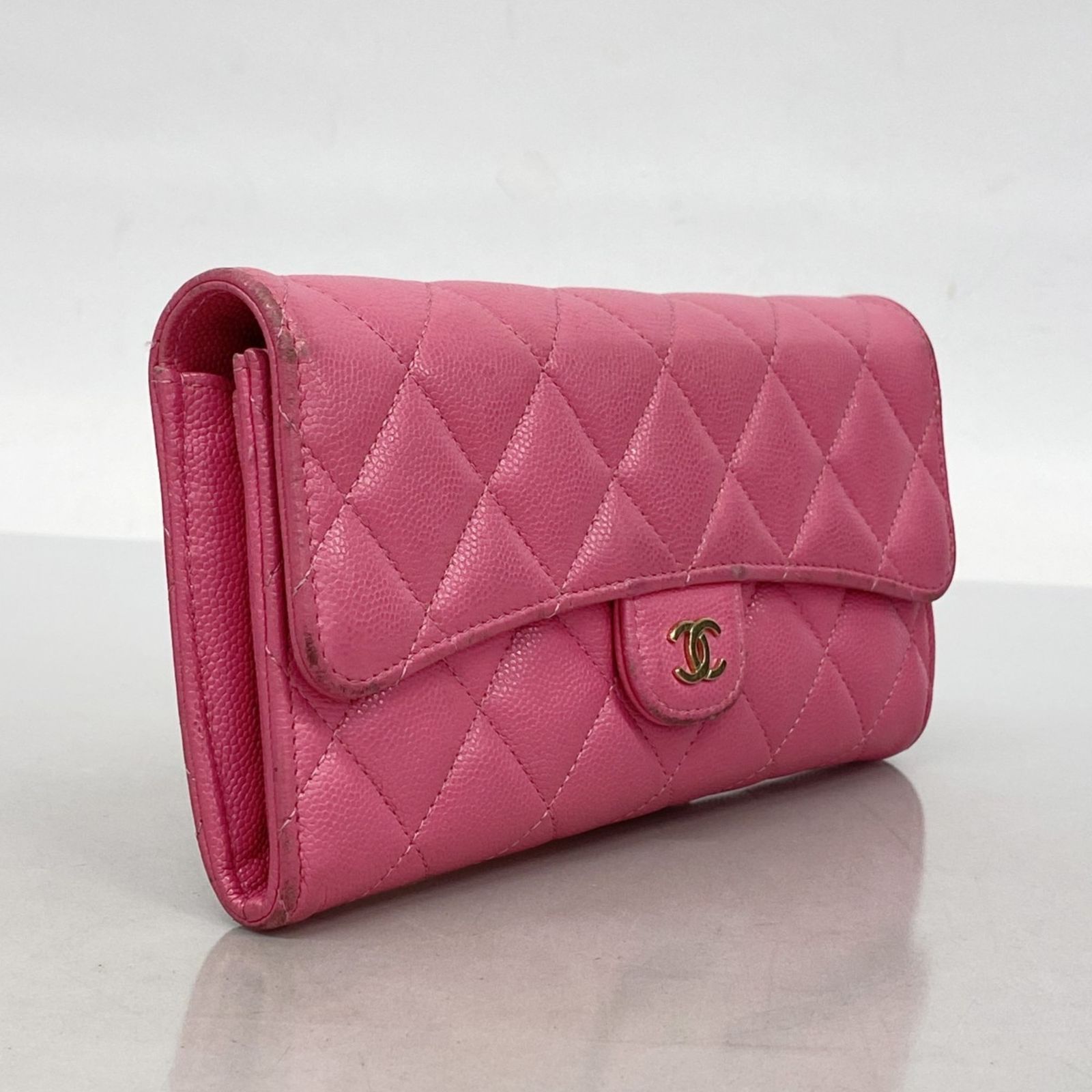 シャネル(Chanel) シャネル 長財布 マトラッセ キャビアスキン