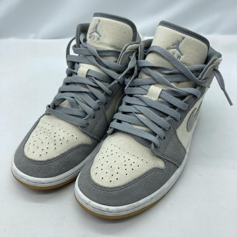 【中古】NIKE AIR JORDAN 1 MID SE 25cm DN4281-100 ナイキ ココナッツミルク グレー[19]