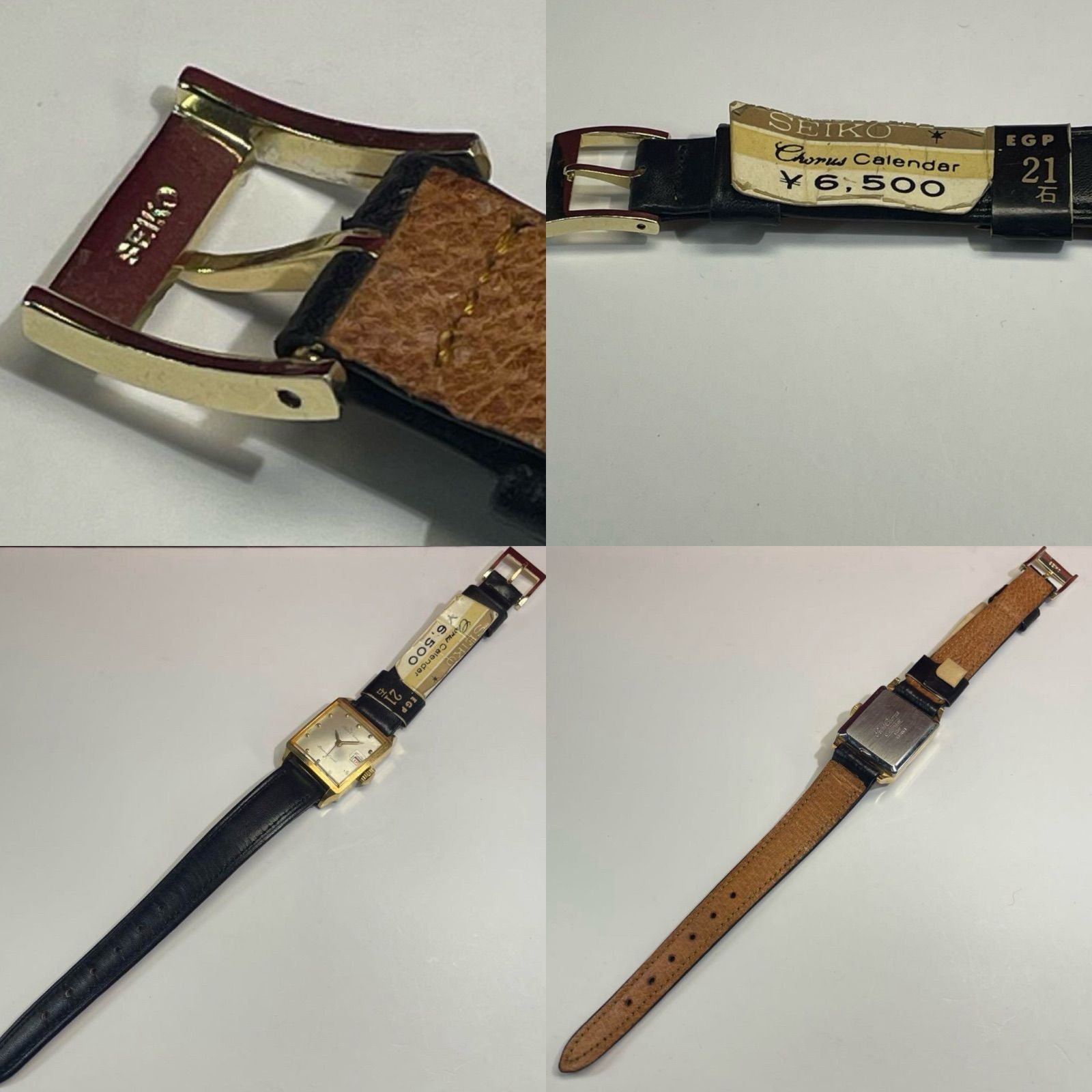 貴重 未使用 60s SEIKO コーラス カレンダー 手巻 日本製 腕時計 OH済 未使用 60s セイコー コーラス カレンダー 腕時計