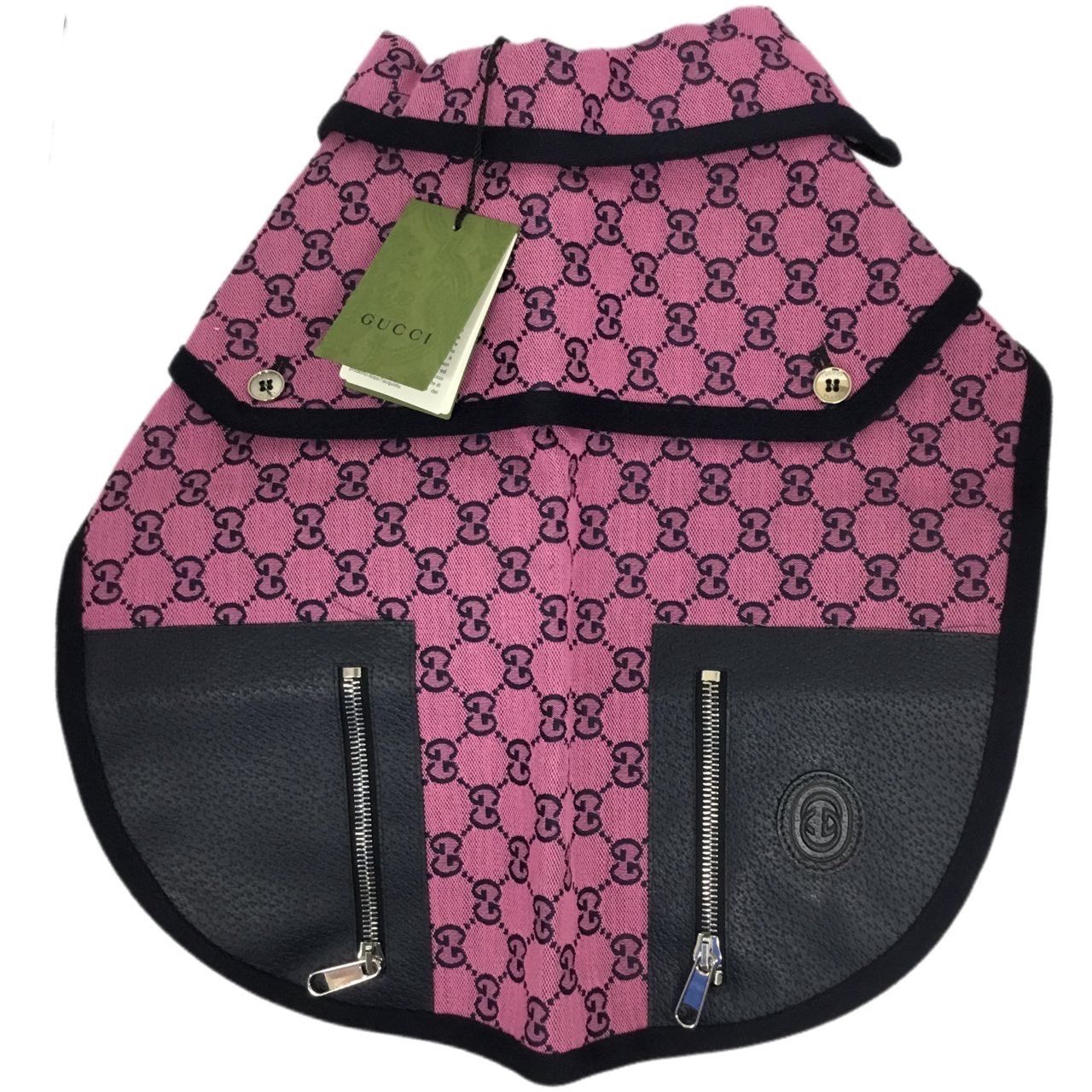 GUCCI グッチ 犬 ペットトレンチ コート 695730 ピンク GGパターン dog Mサイズ 着丈 約36㎝ Italy き