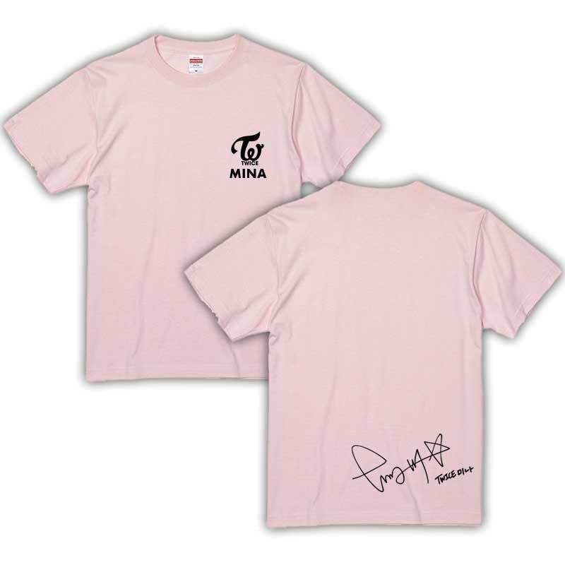 ちゃんみな　グッズ【Tシャツ ピンク】 ミナ TWICE トゥワイス カラー Tシャツ ベビーピンク 男女兼用