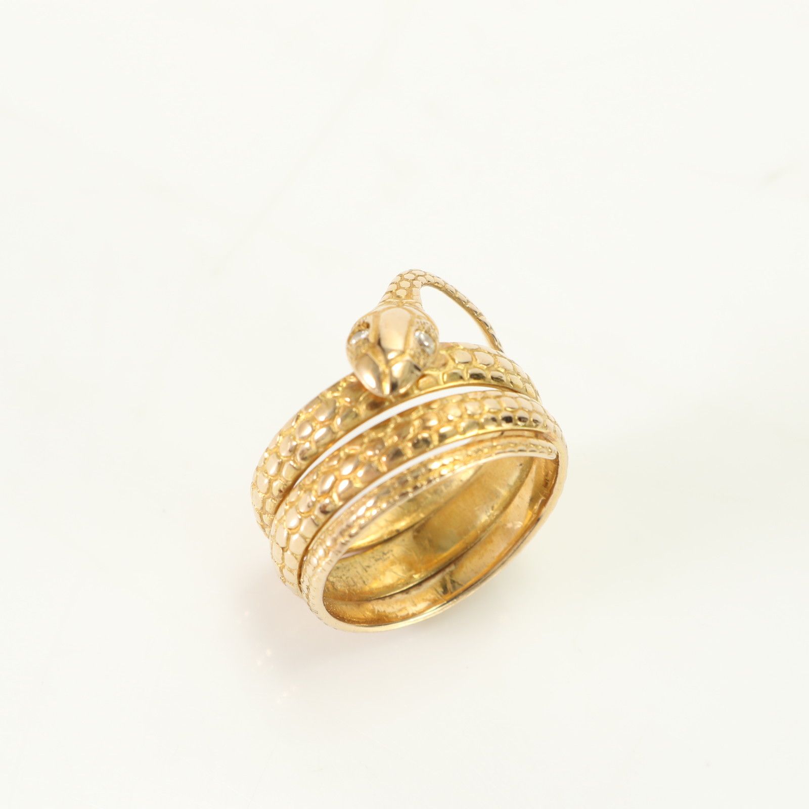 極美品 K18 スネーク モチーフ デザイン リング 指輪 ゴールド ...
