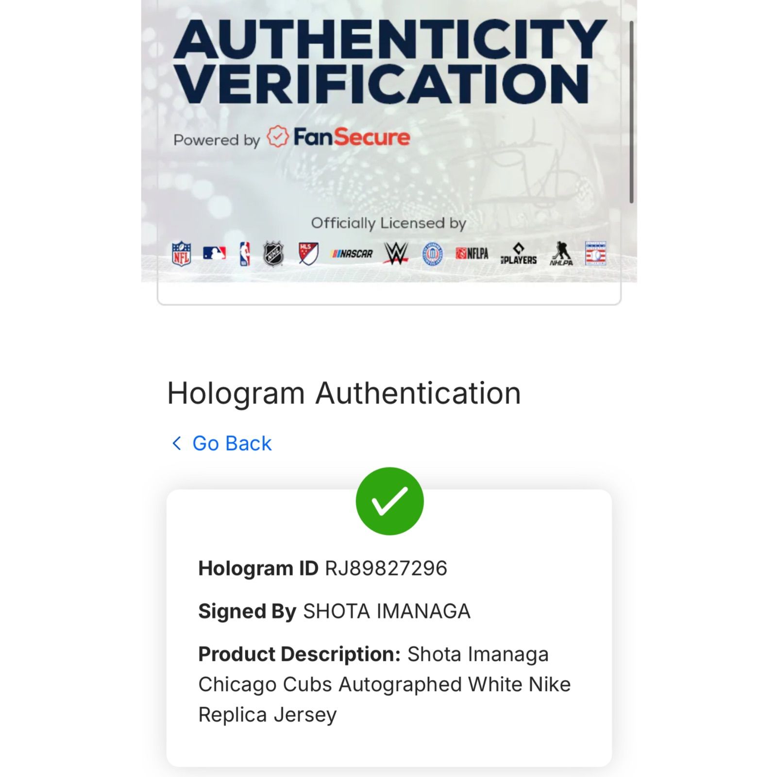 直筆サイン ユニフォーム