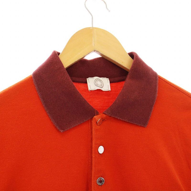 HERMES エルメス　ポロシャツ　半袖　銀ボタン　セリエ　ボタン　サイズL HERMES（エルメス）ポロシャツ 白 サイズ:S レディース