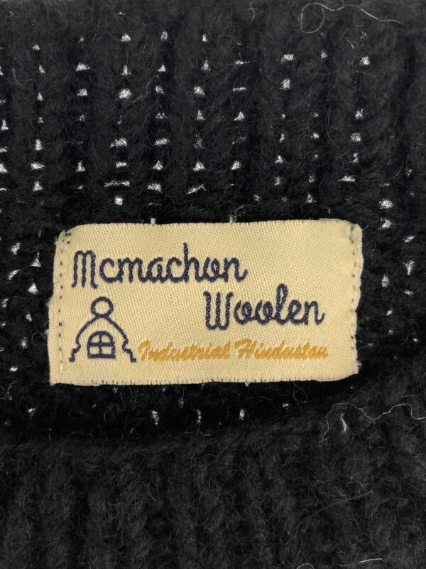 Mcmachan Woolen マクマーンウーレン BIG YIN & YANG CREW NECK KNIT ウールニットセーター ブラック F