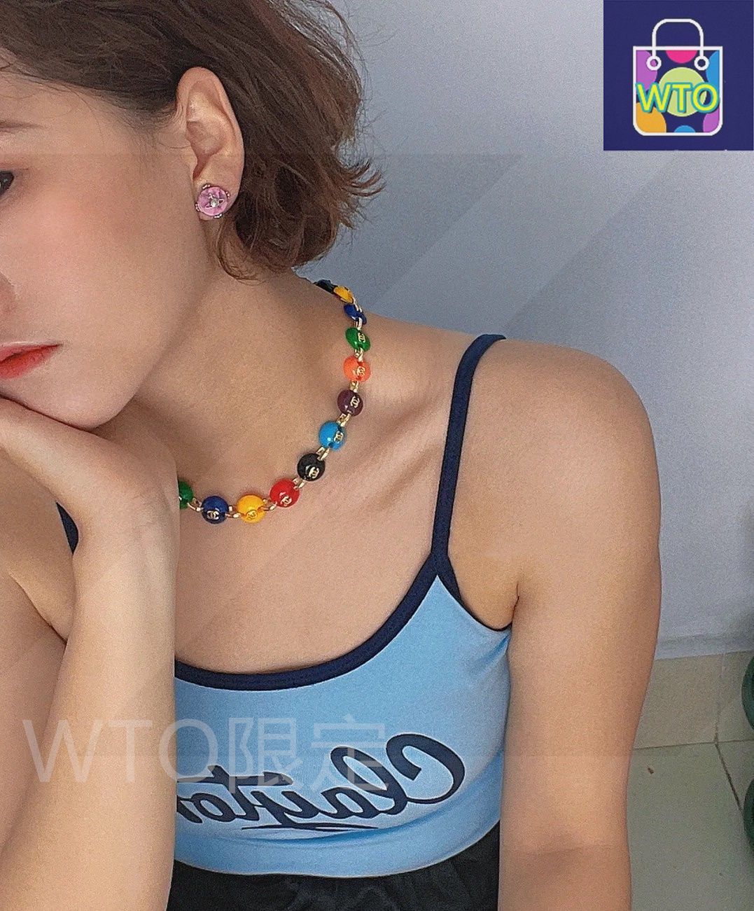 今日 Chanel 最新モデル ダブル C カラフルビーズ ピーポー ネックレス 在庫 価格