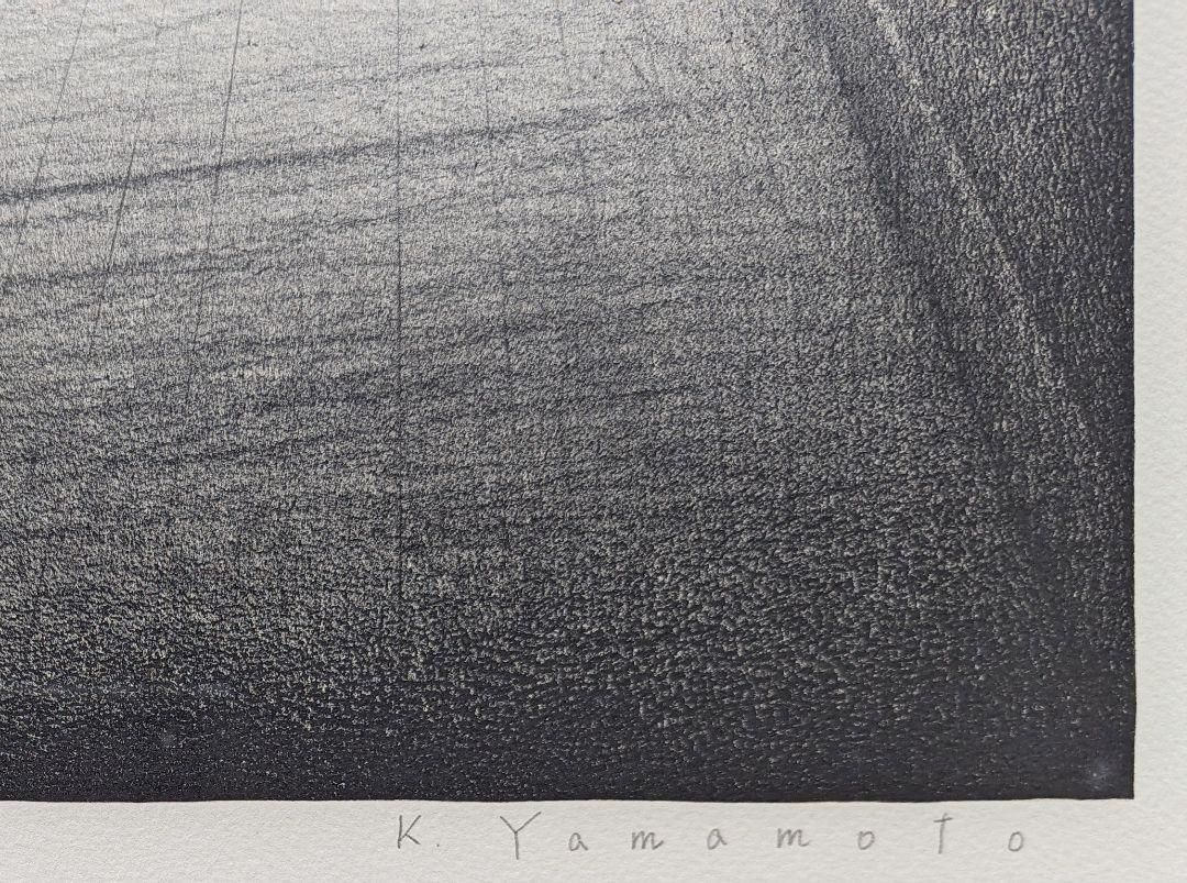 【額付】【真作】山本桂右「丘の上の街」リトグラフ　真作版画　作家直筆サイン　アート　限定　やまもとけいすけ 額付】【真作】山本桂右「丘の上の街」リトグラフ 真作版画 作家