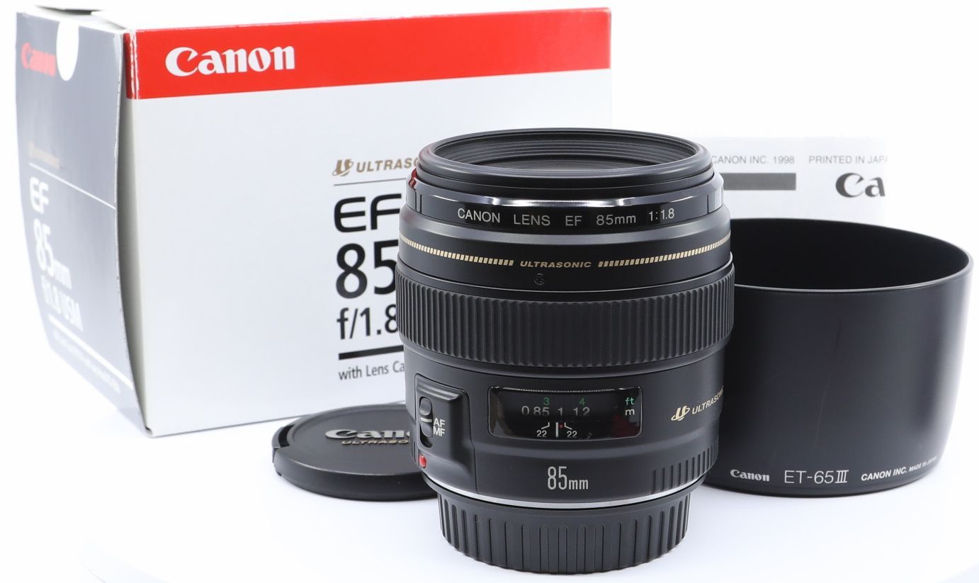 スノーブルー Canon EF85mm f1.8 USM 単焦点レンズ フード付 | irai.co.id