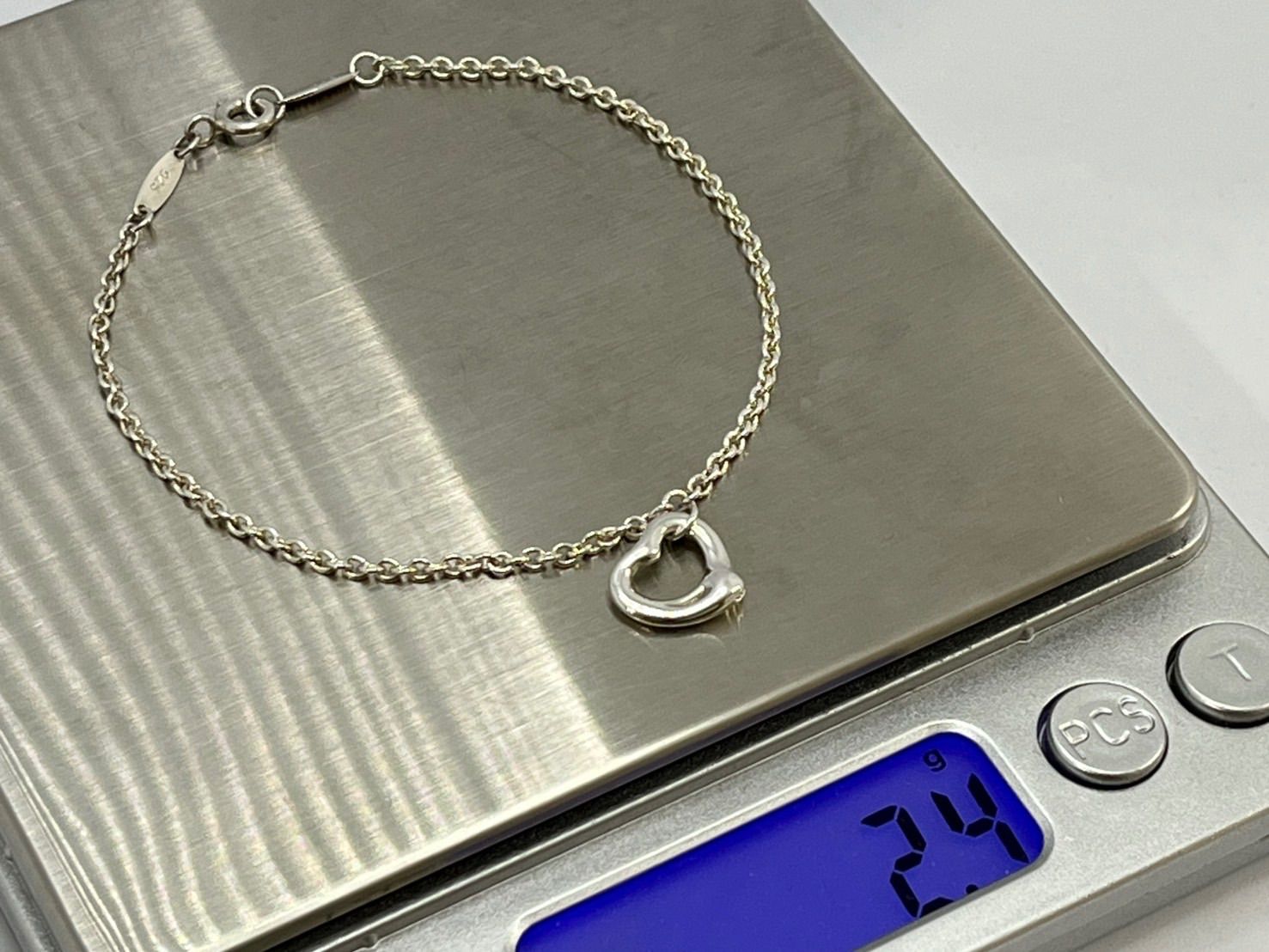 a056 美品 Tiffany&Co. ティファニー オープンハート ブレスレット