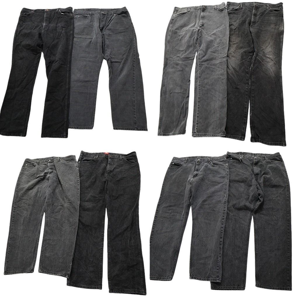 古着卸 まとめ売り Wrangler ラングラー ブラックデニム パンツ 8枚  