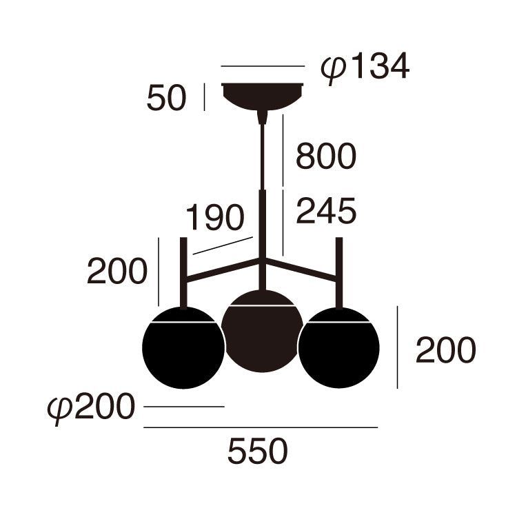 廃盤品】IKEA ヤーコブスビン スモーク20cm ペンダントライト3点セット
