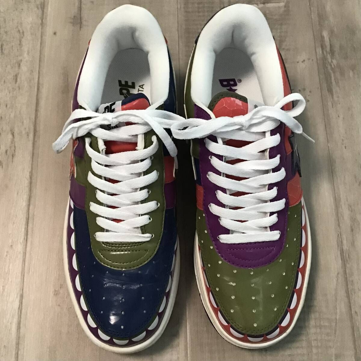 KAWS CHOMPERS BAPE STA エナメル スニーカー 27.5cm Crazy a bathing