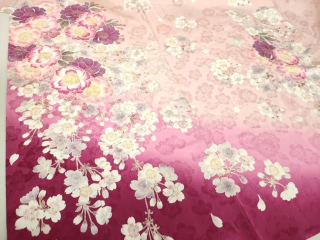 平和屋着物●ファッションブランド　hiromichi nakano　ヒロミチナカノ　振袖　刺繍　枝垂れ桜　暈し染め　金彩　正絹　逸品　DAAU5210ps 平和屋着物○ファッションブランド hiromichi nakano ヒロミチナカノ