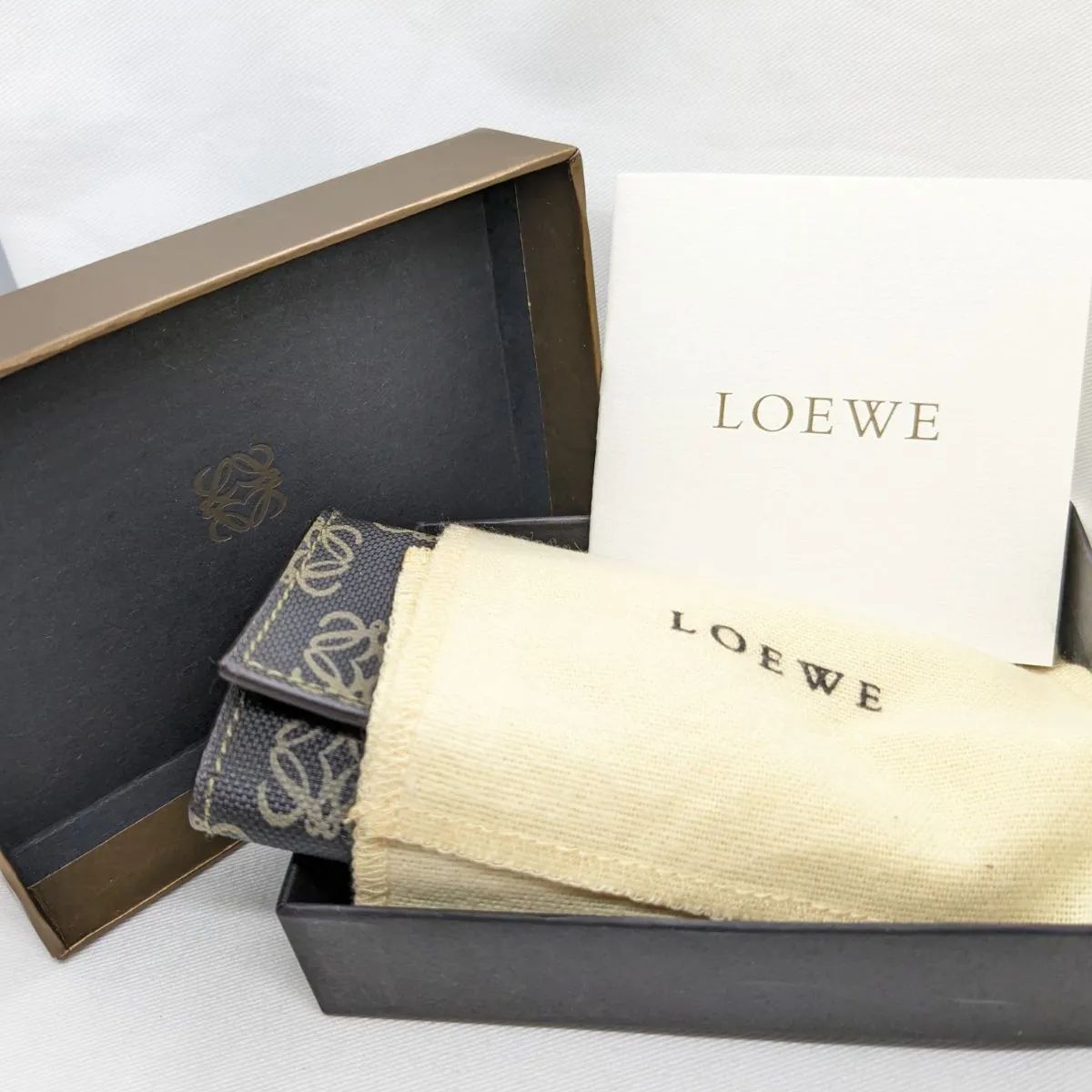 未使用品 LOEWE ロエベ キーケース 6連 アナグラム ダークブラウン 箱