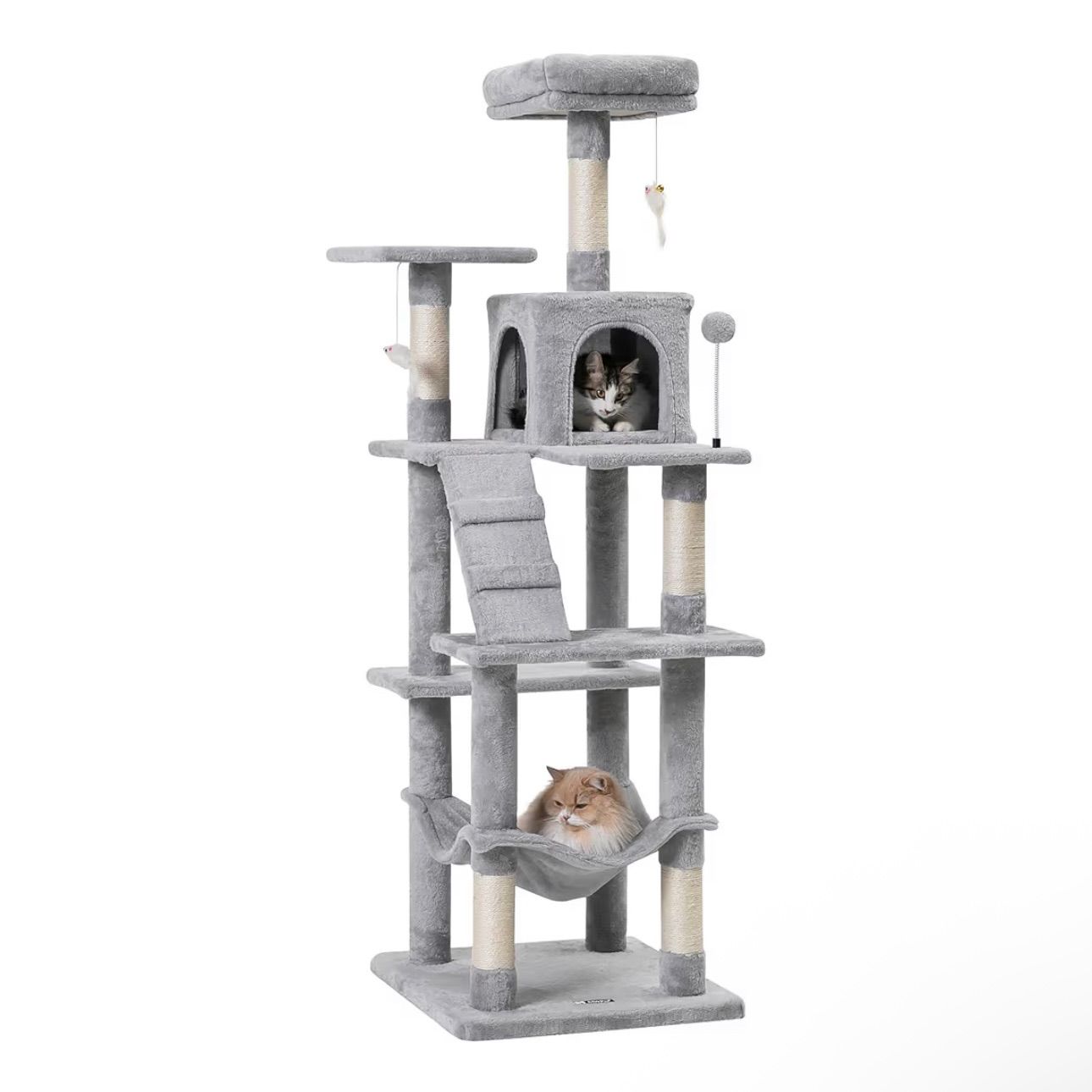 ★キャットタワー★大型猫用 多頭飼い ハンモック 高さ215cm ダークグレー キャットタワー ハンモック 多頭飼い ライトグレー 高さ162cm 【公式通販】