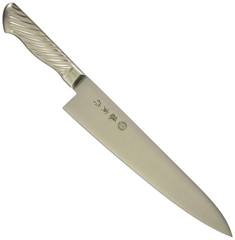 藤寅作 牛刀 270mm コバルト合金鋼 両刃 肉切りだけでなく魚や野菜の調理に使えるシェフナイフ 柄は握りやすいトルネード模様 オールステンレス 食洗器使用OK DPコバルト合金鋼割込 F