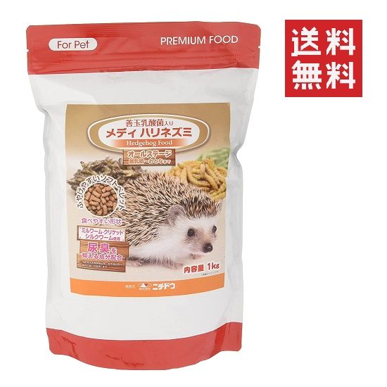 【同梱不可】【6個セット】ニチドウ メディ ハリネズミ マルチサプリメントフード 1kg(1000g) ペレット 乳酸菌