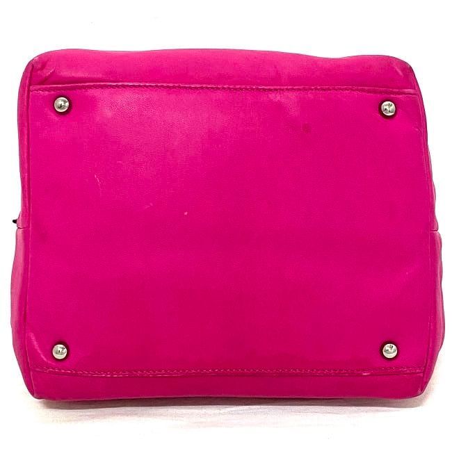 ロエベ ハンドバッグ カリエ ピンク シルバー ミニ トート レザー